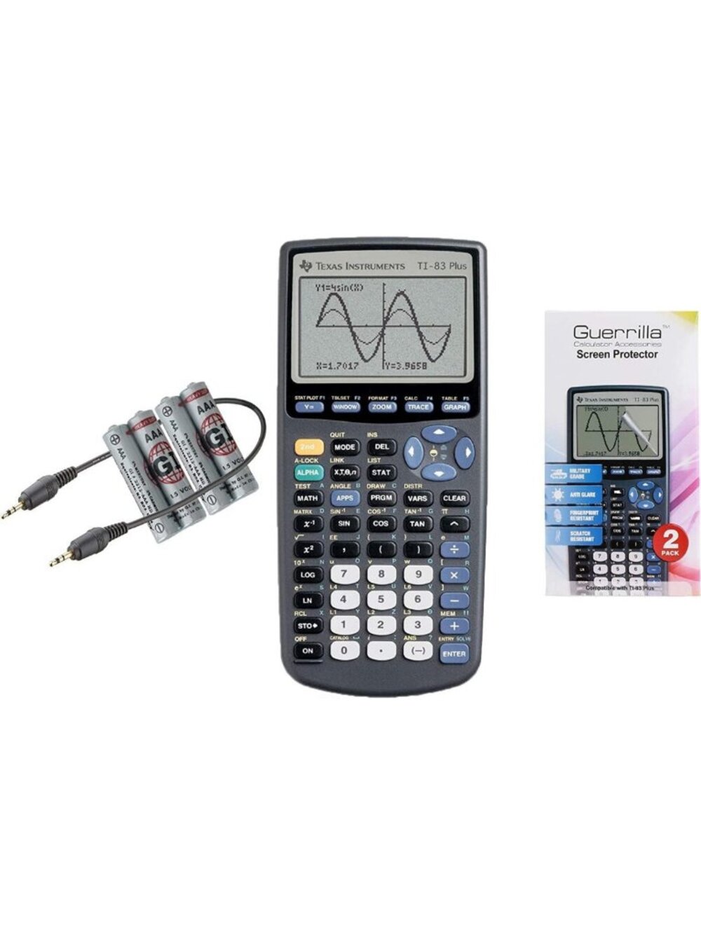 Graphing Calculator TI-83 Plus with Military Grade Screen Protector